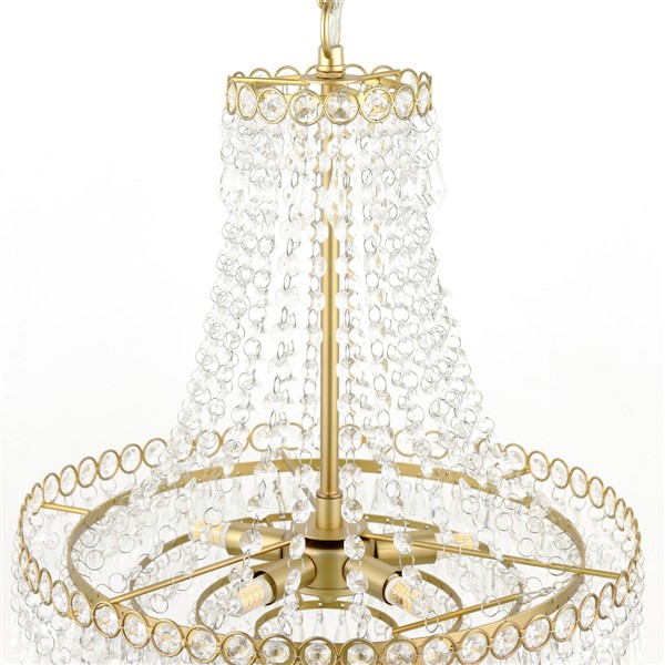 (image for) Laura Ashley Enid 5 Light Chandelier Faceted Glass and Matt Antique Brass